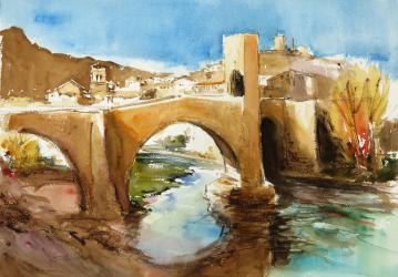 Pont de Besalú - Aquarel·la - 36x51 cm - 2005