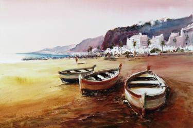 Platja de Canet de Mar - Aquarel·la - 43,4x63,5 cm - 2012